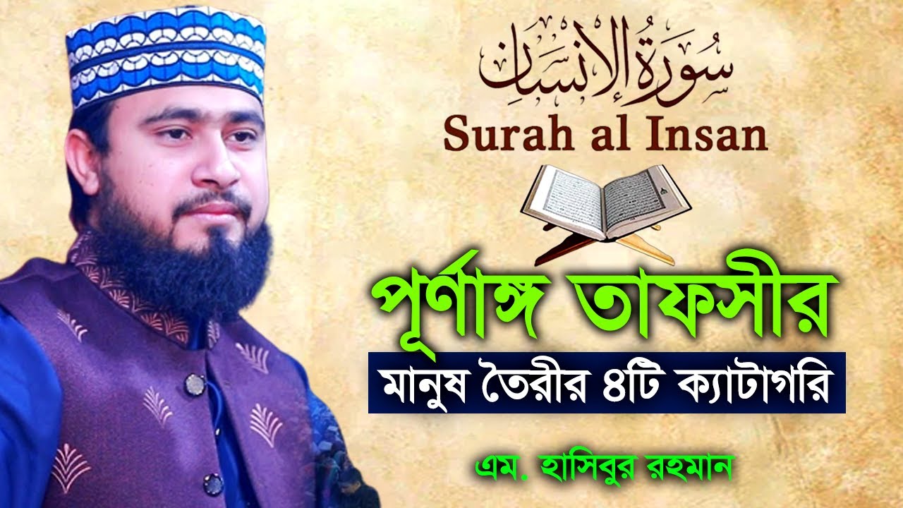 সূরা আল-ইনসান | Surah Al-Insan | سورة الانسان এর পূর্ণাঙ্গ তাফসীর | M Hasibur Rahman Waz |