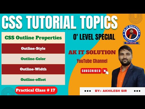 #18 CSS || CSS Outline Properties || outline-style || outline-color || outline-width || outline-o...