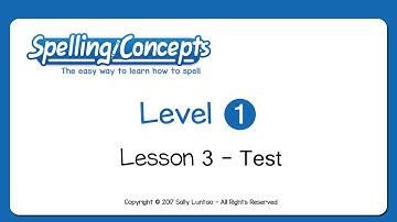 Spelling Concepts, Level 1 - Lesson 3 Test