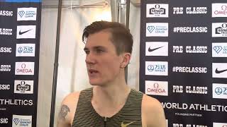 Jakob Ingebrigtsen talks after dominating 2022 Bowerman mile
