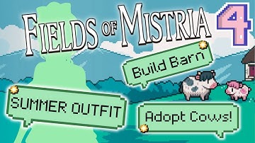 【Field of Mistria】summer outfit! + adopting cute cows! ⋅(*ᴗ͈ˬᴗ͈)ꕤ*.ﾟ⋅˚₊‧ ୨୧ ‧₊˚