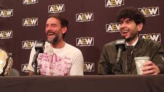 NEW AEW CHAMP CM PUNK & TONY KHAN POST AEW DOUBLE OR NOTHING 2022 MEDIA SCRUM