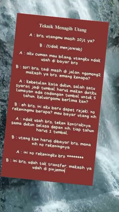 nagih hutang setengah mati ll story wa 30 detik