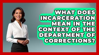 What Does Incarceration Mean In The Context Of The Department Of Corrections