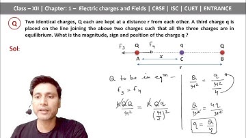 Two identical charges, Q each are kept at a distance r from each other | chapter 1 | Physics XII |