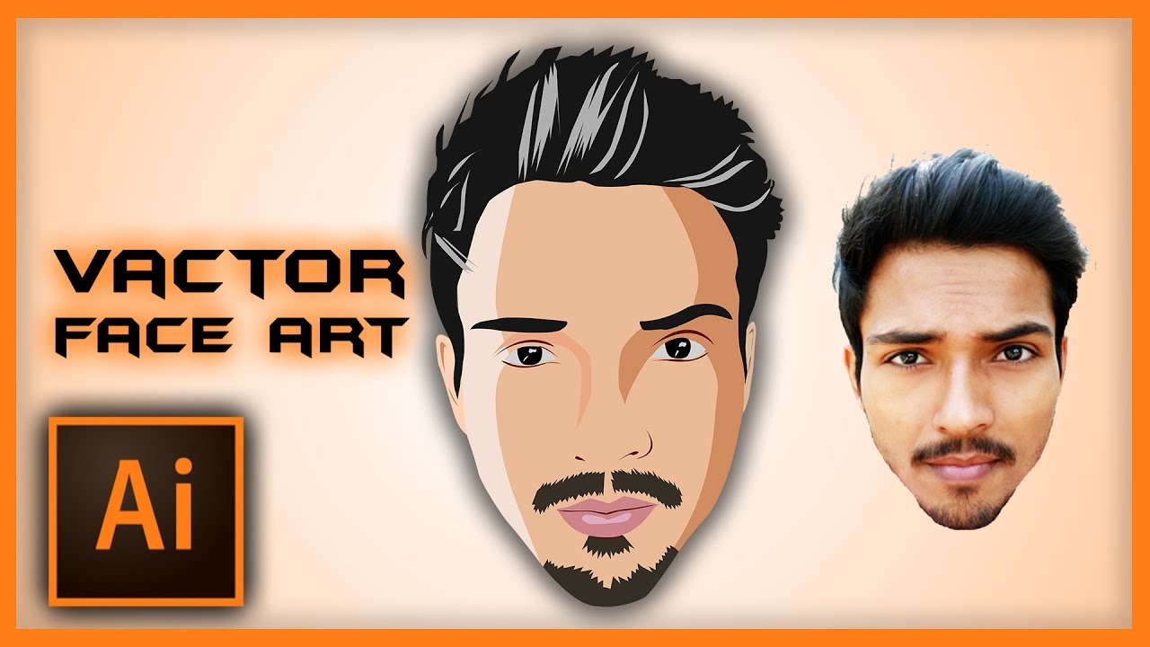 Illustrator Tutorial Vector  Face  Art  using PEN Tool 