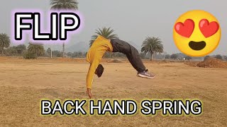 how to back hand spring flip easy trick tutorial video #flips #flip