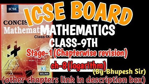 Cl-9th stage-1 chapterwise revision ch-8(logrithms)