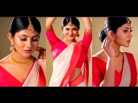 Mallu Actress Drishya Raghunath Hot Rare Navel Slip Dance Photoshoot Saree
