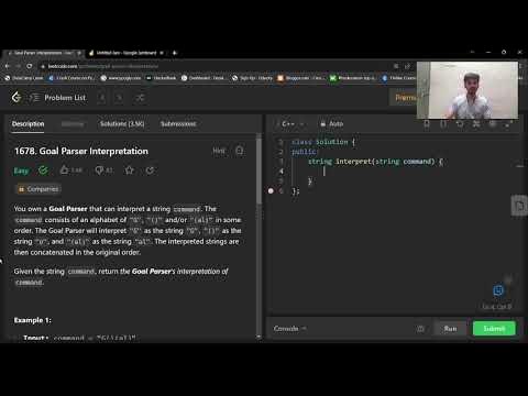 Leetcode 1678 Goal Parser Interpretation || Solution in c++ - YouTube