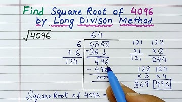 Square Root of 4096 by Long Division Method | vargmul