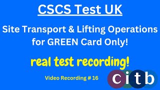 CSCS Card UK | CSCS Test 2024 |CSCS Test for Green Card | #16 #site #transport & #lifting operations