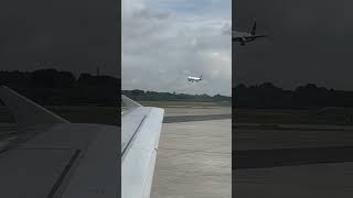 A Lufthansa A321 is landing at Hamburg Airport