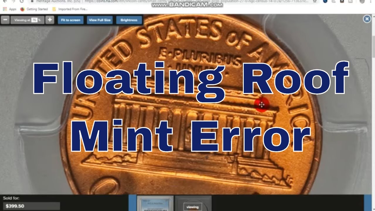 1969 Floating Roof Mint Error Clashed Dies Struck Through Grease