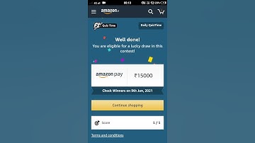 Amazon Quiz Answers Today | Win 15000 Amazon Pay Balance | 8 June 2021 |