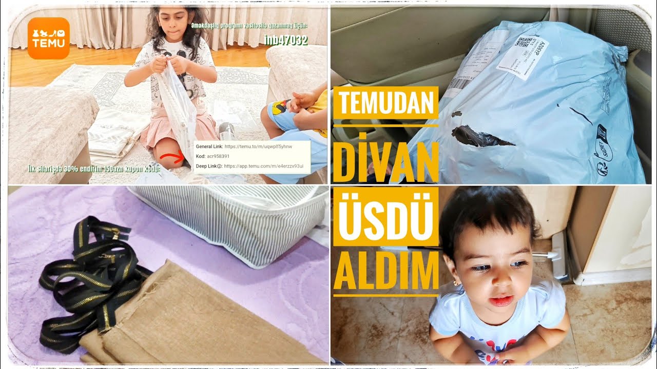 Qaqaşım gildəyəm☺️ TEMU karqomu götürdüm 📦 çooox sevdim//Balışlara zamok aldım,yeniliklər💃🏻