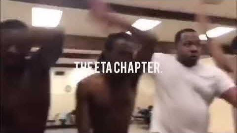 Eta Chapter at North Carolina A&T preparing for GHOE stepshow 2019.