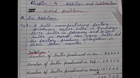 CLASS IV (MATHEMATICS) CHAPTER 4 "ADDITION AND SUBSTRACTION" Part 3 (Pdf in description box)