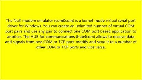 What is Null modem emulator Software
