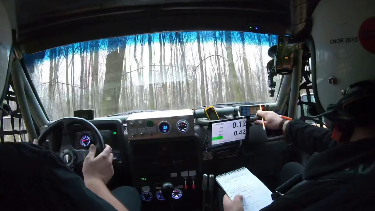 Inside Nissan Patrol Rb25det during offroad competition