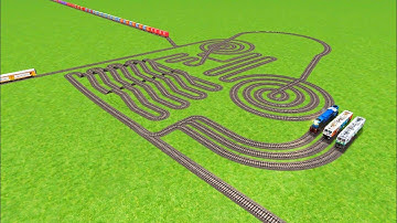 💖 TRAINS RUNNING AT ROUND SPRINGS CIRCLES RAILROAD TRACKS ZIG ZAG TRACKS RAILWORK RAILROAD BEANG 