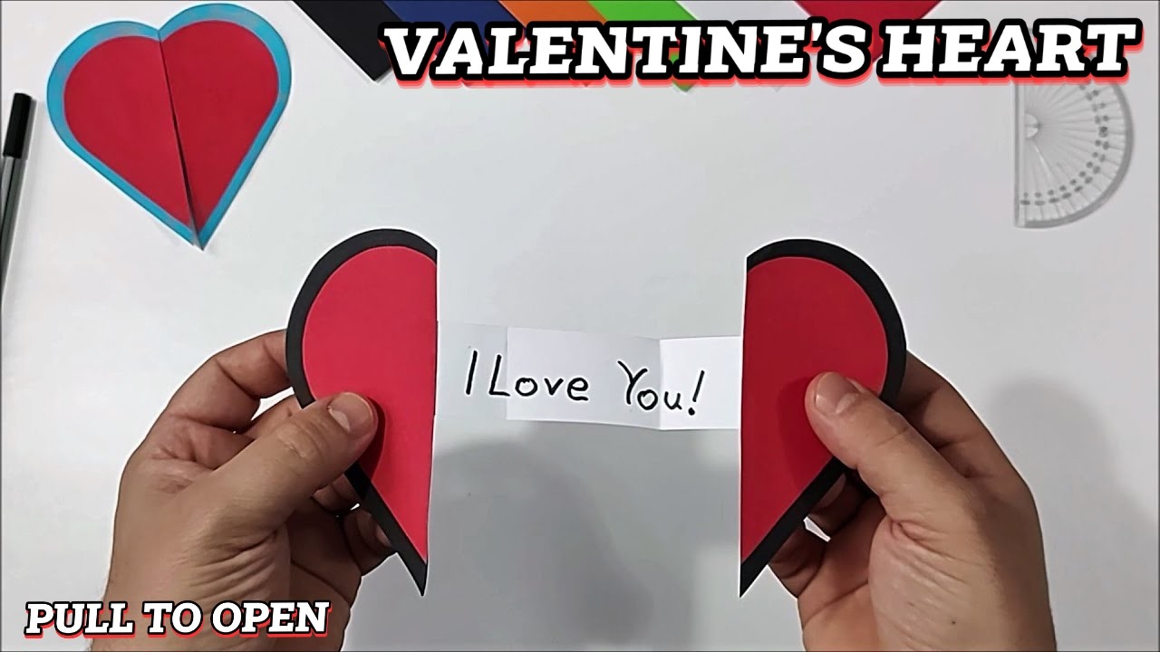 DIY Secret Message Valentine Heart – Interactive Pull-Apart Card