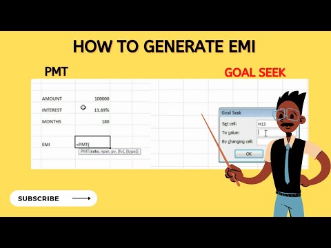 Learn Goal seek and PMT formula I How to generate EMI in excel.