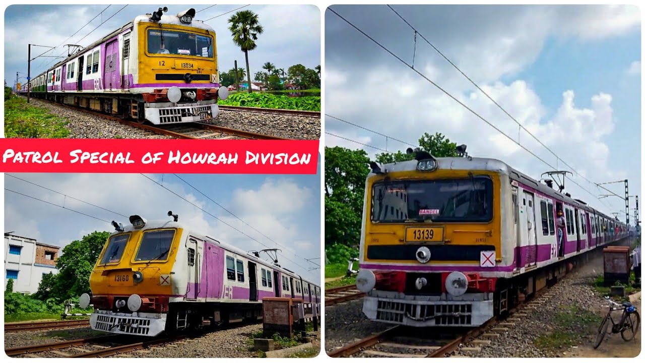 Patrol Special of Howrah Division/ Up and Down Katwa Patrol Special arriving at Islampara halt/ER.