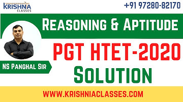 HTET 2020 PGT Common Solution By N.S. Panghal Sir || Krishna Classes Hisar