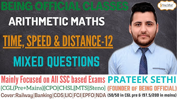 #12 Time, Speed and Distance [Preparation of Maths for SSC CGL 2020 Pre and Mains]