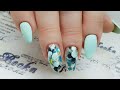 Весенний дизайн ногтей: "Голубые цветы". Гель лаки с Алиэкспрес. Цветы на ногтях