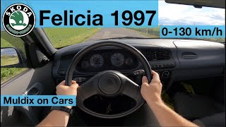 Skoda Felicia 1.3 MPi (50 kW) POV Test Drive + Acceleration 0-130 km/h