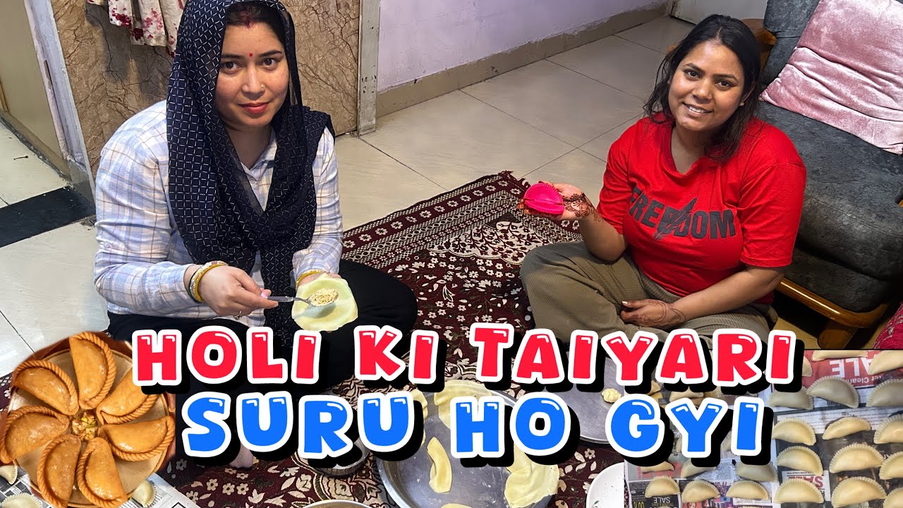 Ghr par Banayi Sabhi ne milkr Gujiya 😍😍😍 | Resham Vlog | 