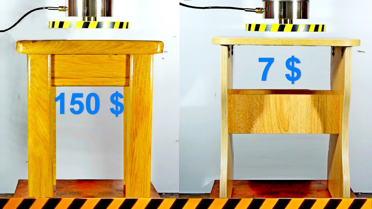 HYDRAULIC PRESS VS MOST EXPENSIVE AND CHEAPEST STOOL YouTube