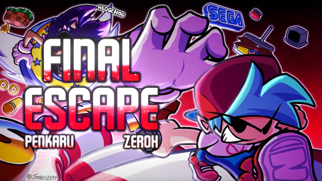 FNF VS SONIC.EXE BEGINING RESTORED, FINAL ESCAPE B.R MIX PORTADA