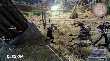 Final Fantasy 15: Sabretusks with and without DLSS