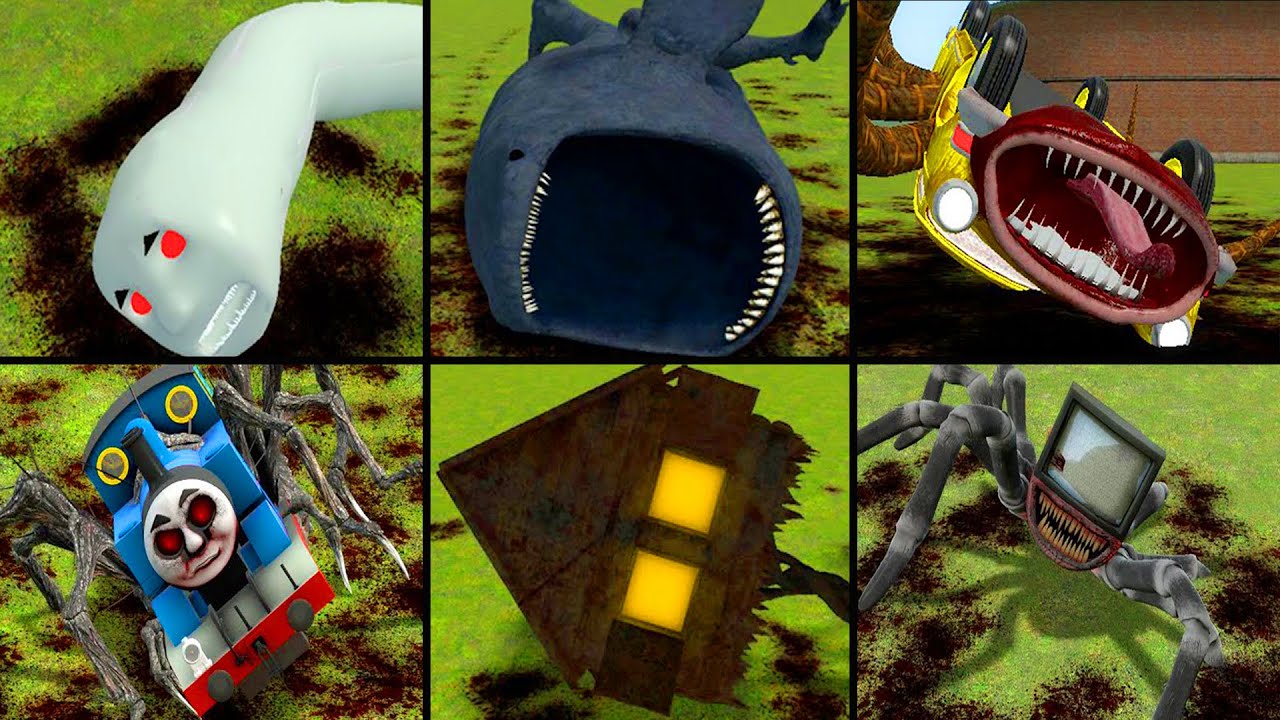 CURSED THOMAS, CAR EATER, THE BLOOP AND FRIENDS VS ALL TREVOR HENDERSON EVERY DEATH POSITION In GMOD