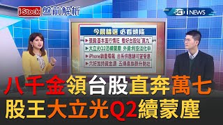 台股今年有望站上萬九 八千金領軍台股一路直奔高點攻萬七! 股王大立光Q2恐持續蒙塵...│主播丁士芬│【iStock盤前解析】20210409│三立iNEWS
