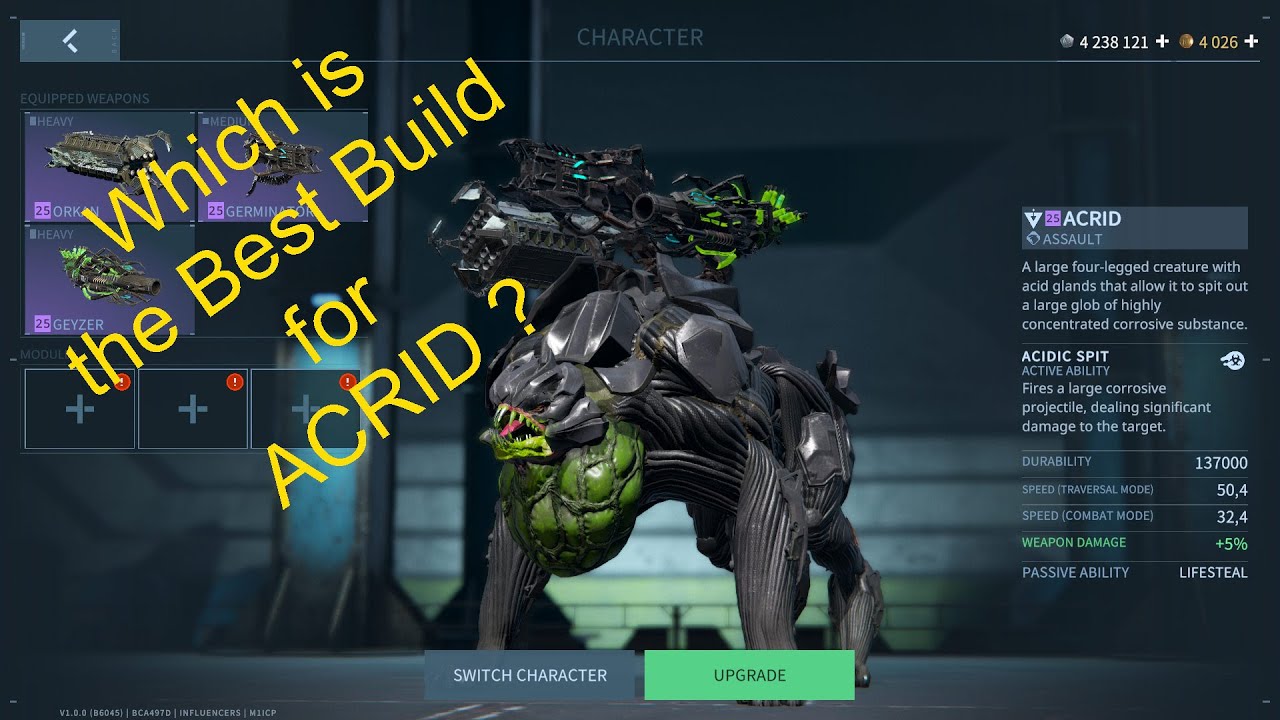 Armor Attack - Which is the Best Build for ACRID ? - YouTube