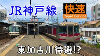 【JR神戸線】東加古川駅で待避する快速列車