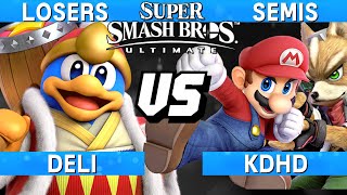 Smash Ultimate Tournament Losers Semis - Deli (DDD) vs KDHD (Mario / Fox) - S@LT 200