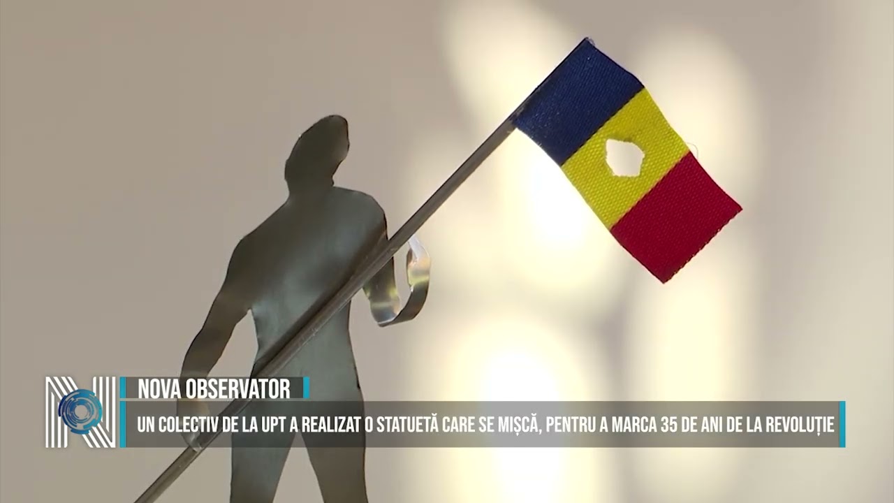 Un colectiv de la UPT a realizat o statuetă care se mișcă, pentru a marca 35 de ani de la Revoluție Un colectiv de la UPT a realizat o statuetă care se mișcă, pentru a marca 35 de ani de la Revoluție