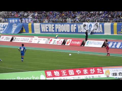 2012 J2 第42節 ファジアーノ岡山 山形戦 前半後藤選手シュート