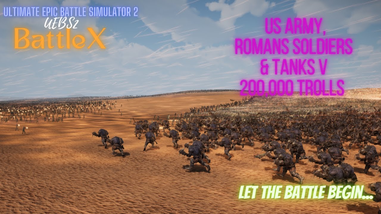 US army, Romans Soldiers & Tanks V 200,000 Trolls Ultimate Epic Battle Simulator 2 UEBS2