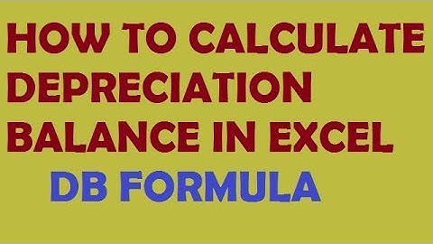 DB FORMULA IN EXCEL IN HINDI BY My E-Lectures