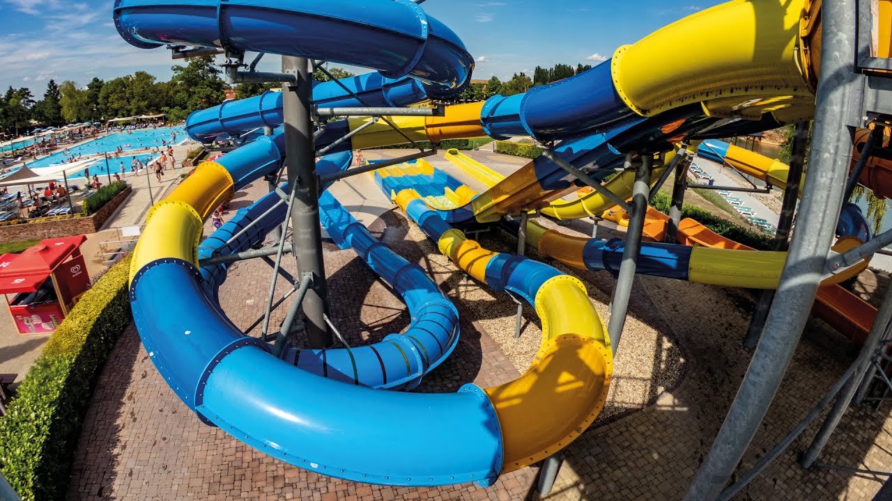 TWISTER 4-Lane Racer Slide at Thermalpark Dunajská Streda SK - YouTube