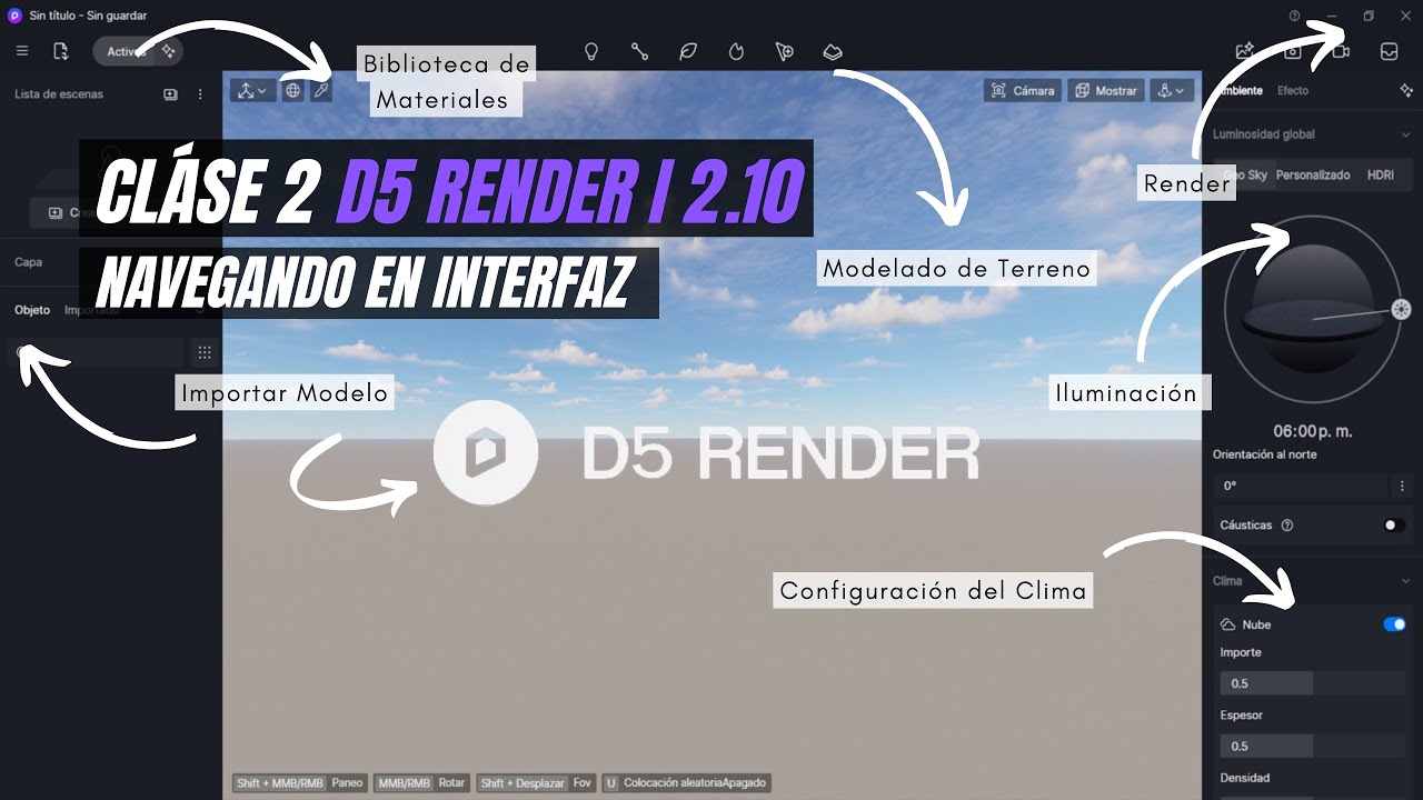 D5 Rendering Interface D5 RENDER 2.10 - CLASE 2 - Explorando la INTERFAZ de D5 Render | Guía ...