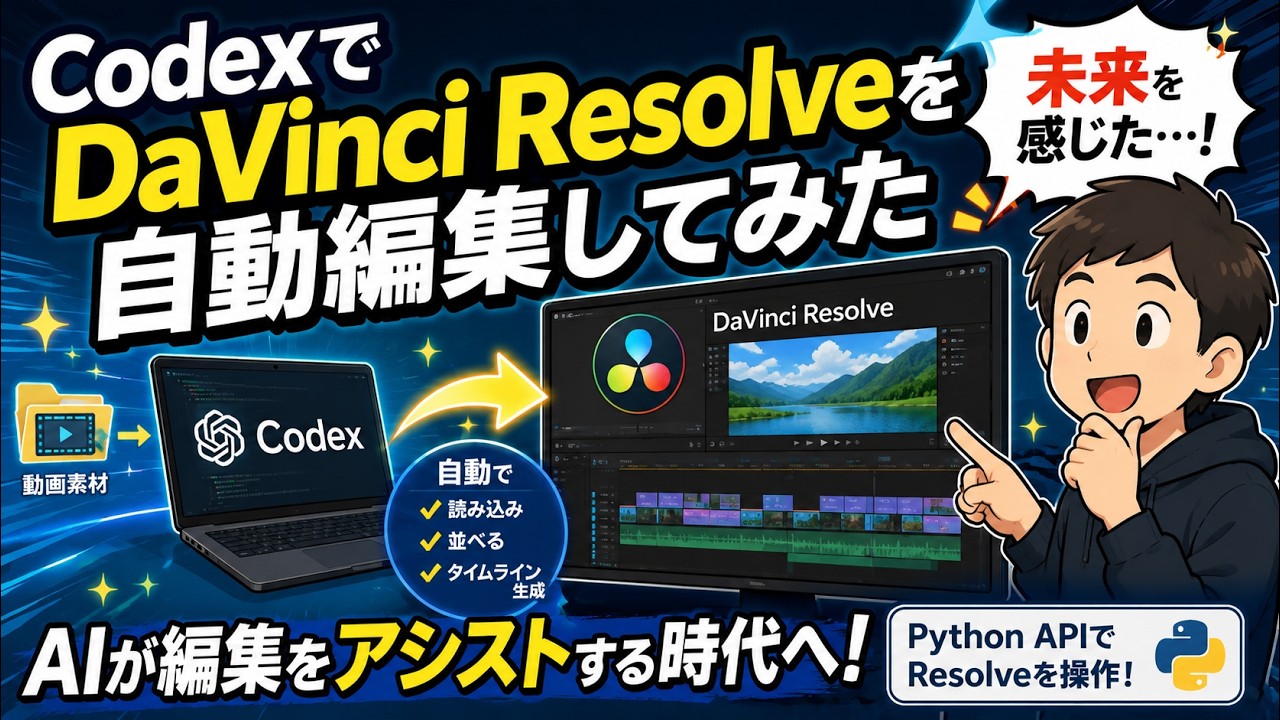 VS CodeでAIの挙動がおかしい？ その原因と、CodexでDaVinci Resolveを