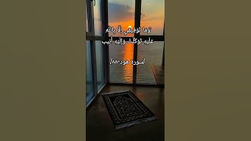 ﴿ وَمَا تَوْفِيقِي إِلَّا بِاللهِ ۚ عَلَيْهِ تَوَكَّلْتُ وَإِلَيْهِ أُنِيبُ ﴾[سورة هود-٨٨]#quran
