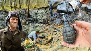 EXCAVATION OF THE SOVIET T-34 TANK THAT BROKE INTO GERMAN POSITIONS / WW2 METAL DETECTING